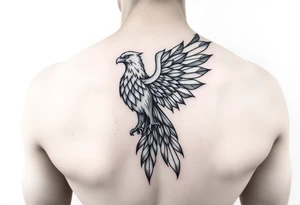 GEOMETRIC AND SYMMETRIC PHOENIX tattoo idea