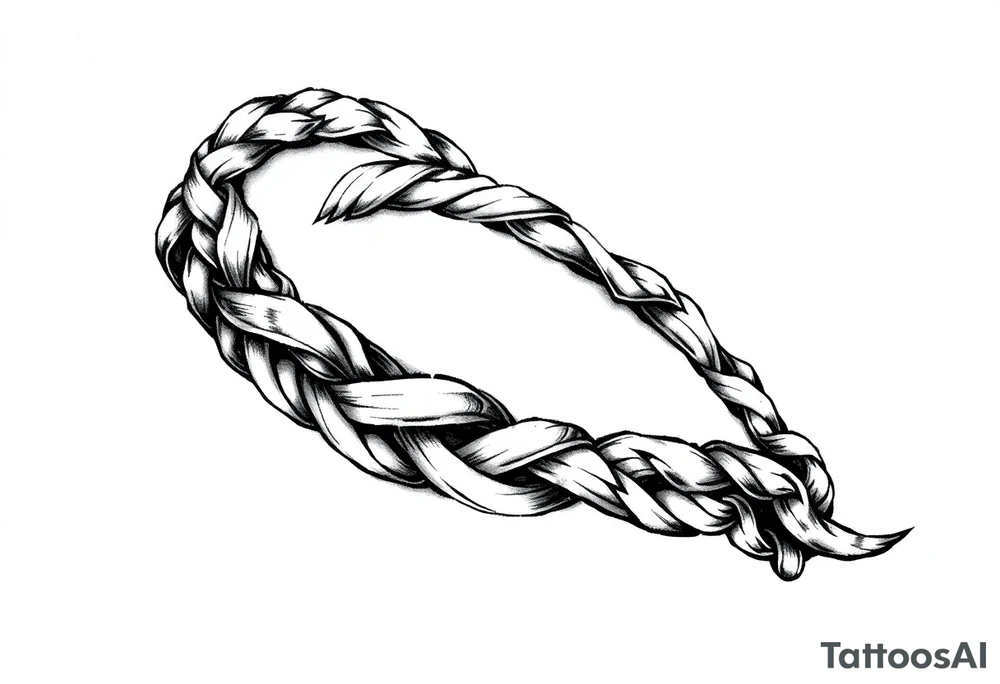 Armband tattoo of a single braided torc-style overgrown Celtic knot tattoo idea