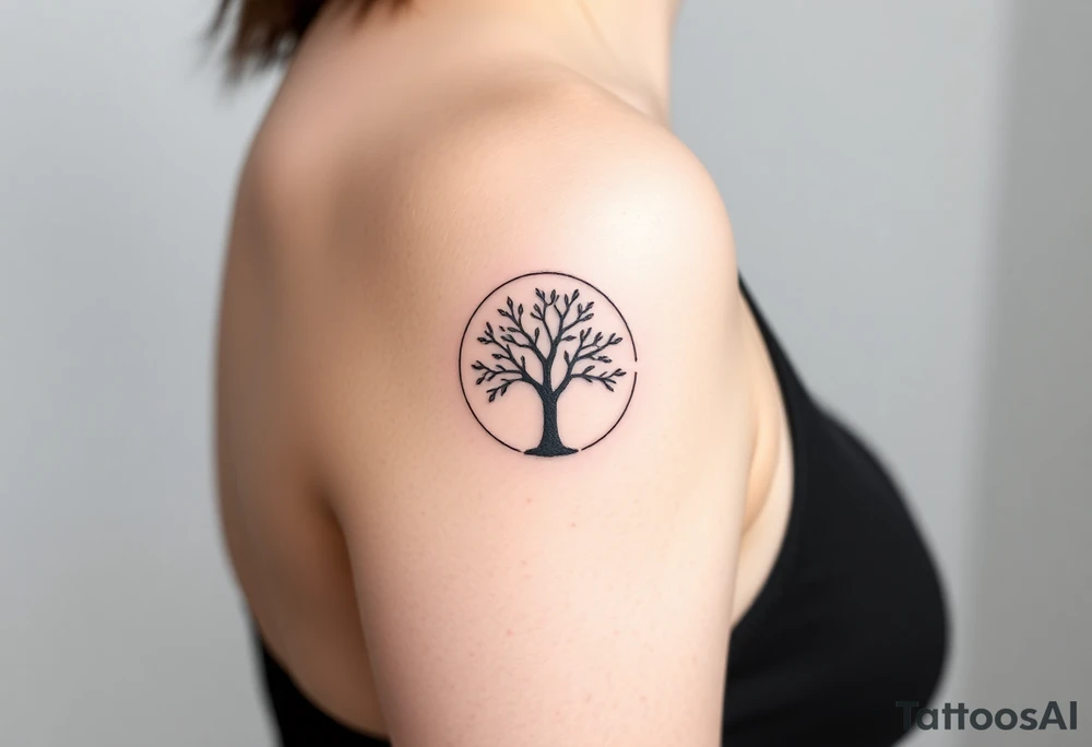 Small round tree for forearm tattoo idea