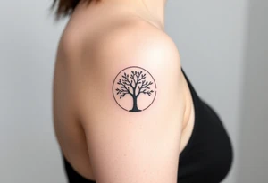Small round tree for forearm tattoo idea