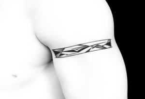 Armband around the right arm. Not written. The tattoo will represent courage, a willingness to explore new places and being a lifelong learner. The armband should not be higher than 10cm in height. tattoo idea