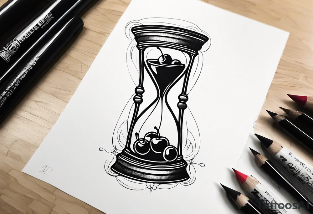 Cherry hourglass tattoo idea