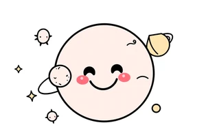 Smiley Cute solar system tattoo idea