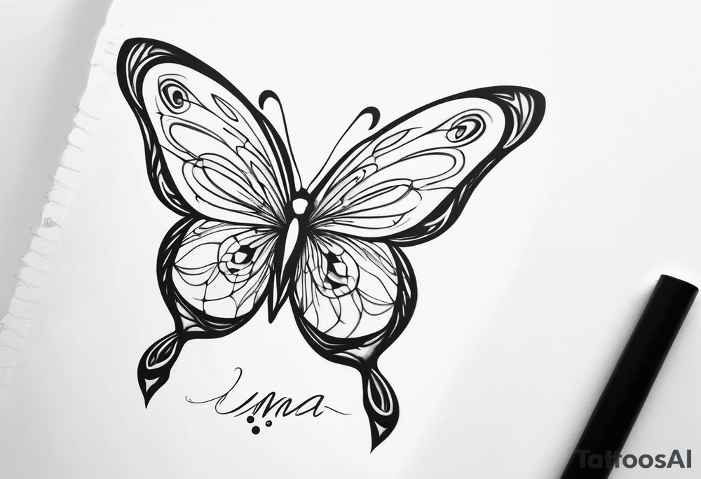 Uma borboleta delicada tattoo idea