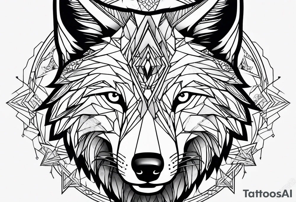 a head of a wolf tattoo idea