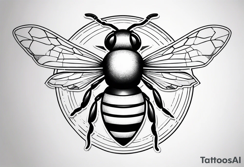 a more abstract bee tattoo idea