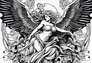 Angel fighting demon tattoo idea