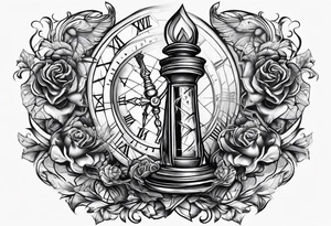 dagger with hour glass tattoo idea