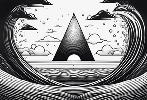 water drop falling into calm ocean tattoo idea