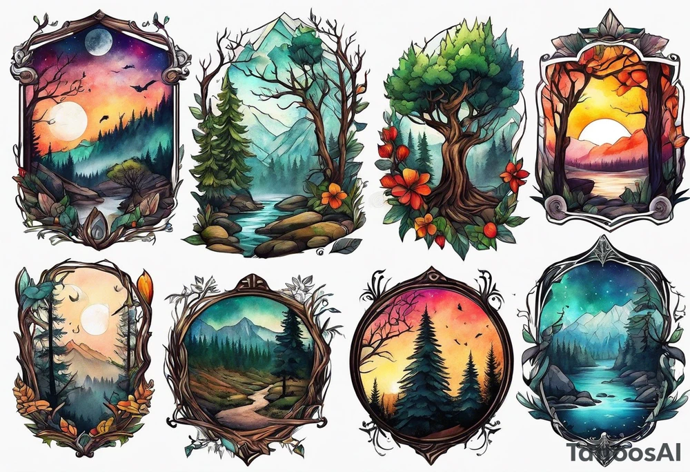 Woods nature tattoo idea
