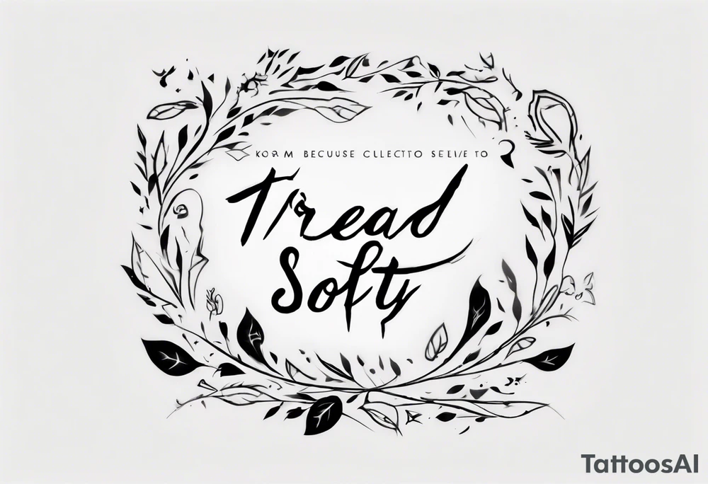 Design a minimalistic tattoo that visually interprets the line 'tread softly because you tread on my dreams' from Keats' poem. tattoo idea
