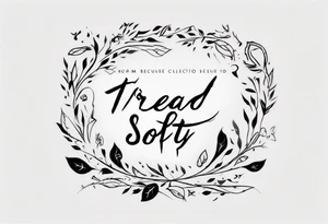 Design a minimalistic tattoo that visually interprets the line 'tread softly because you tread on my dreams' from Keats' poem. tattoo idea