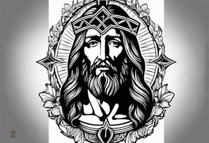 Forearms sleeve cross of Jesus tattoo idea