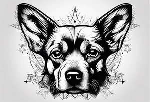 pointed dog ears tattoo idea