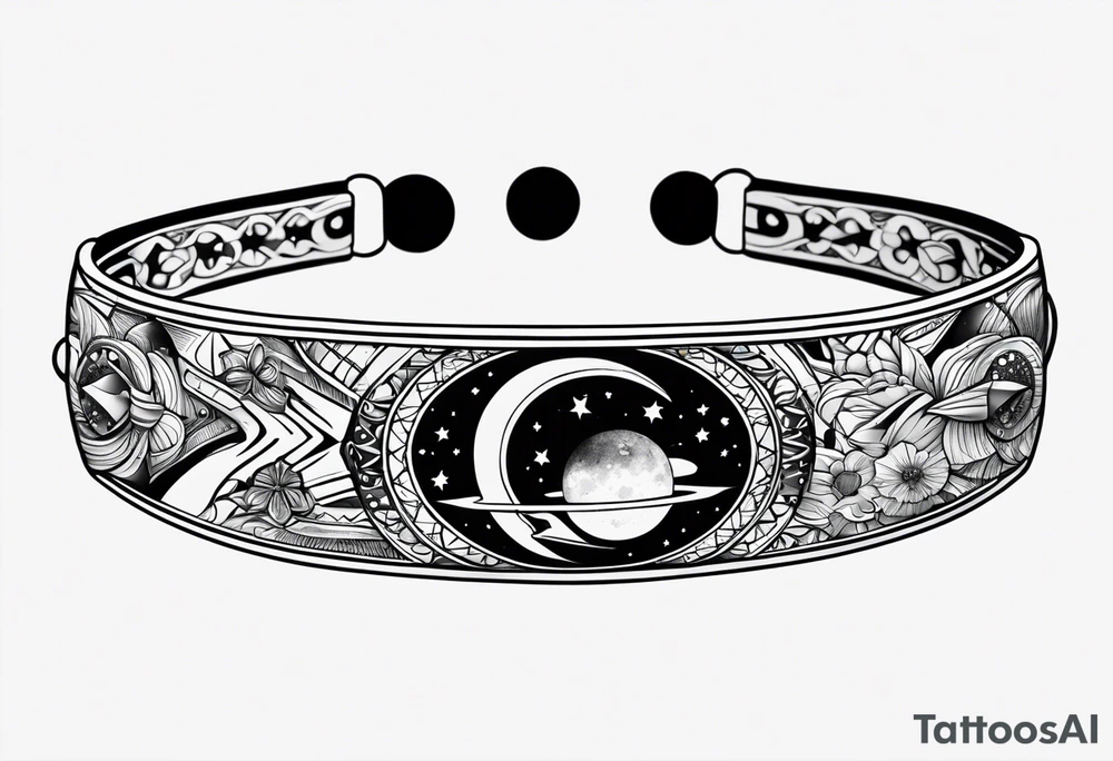 A bracelet tattoo with astronomy theme tattoo idea