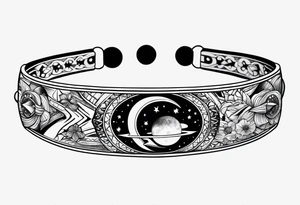 A bracelet tattoo with astronomy theme tattoo idea