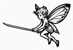 a mischievous pixie or sprite with E.J.R hidden it in tattoo idea