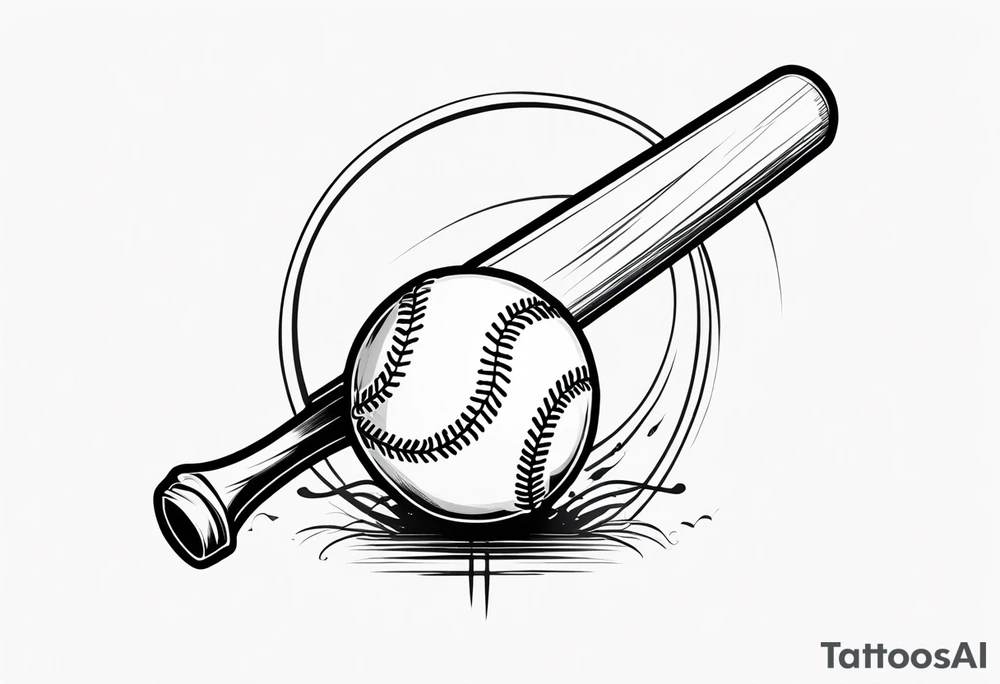 baseball and bat tattoo idea