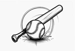 baseball and bat tattoo idea