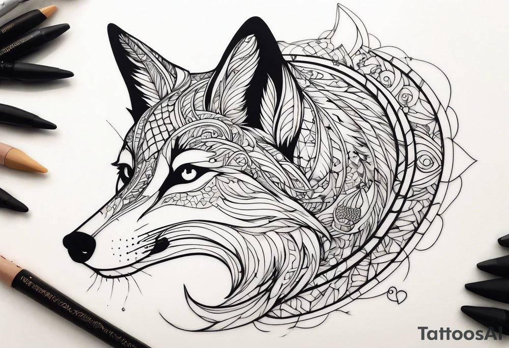 a mystical fox tattoo idea