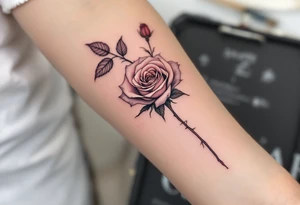 Rose with under the roseXII•XXX•MCMLXIX tattoo idea