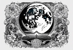 a moon made with the words “dancing in the moonlight” tattoo idea