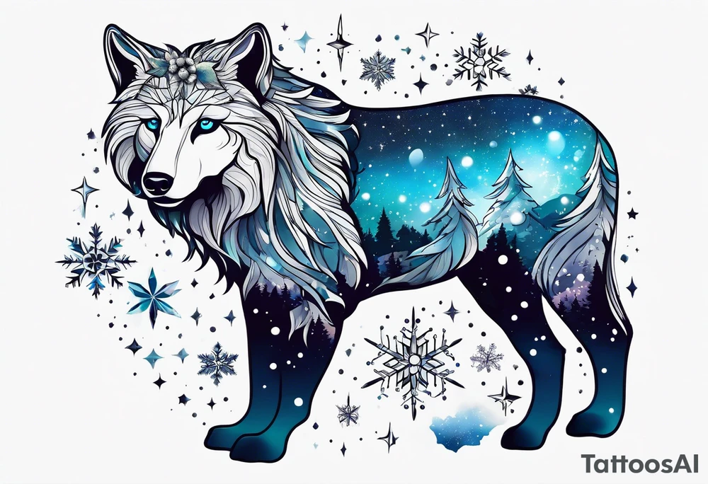 Constellation, animal, snowflake tattoo idea