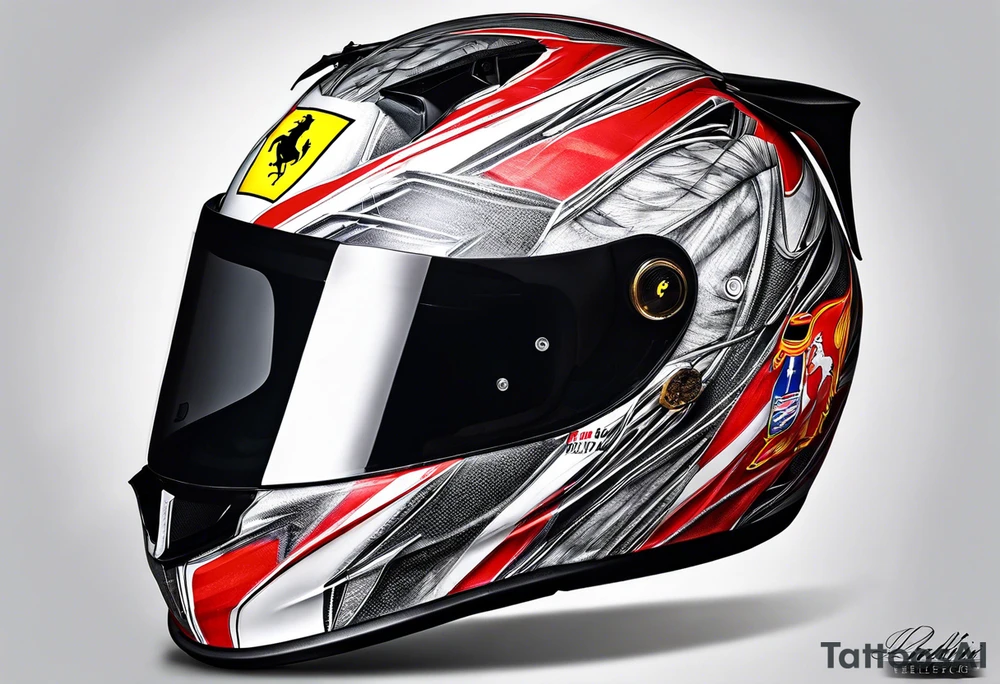 Formula 1 helment ferrari leclerc tattoo idea