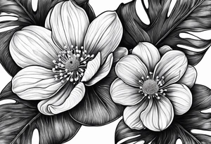diphylleia grayi with water droplets tattoo idea