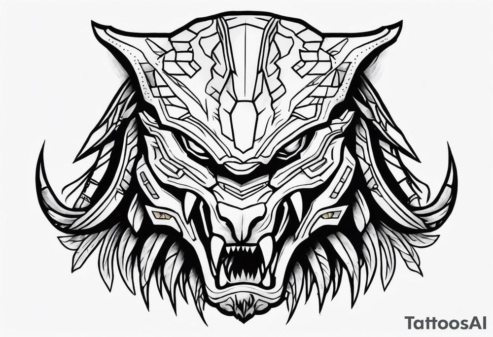 American traditional predator tattoo idea