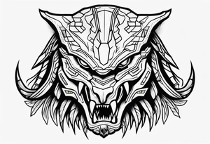 American traditional predator tattoo idea