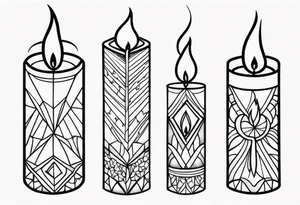 crystalized candle flames tattoo idea