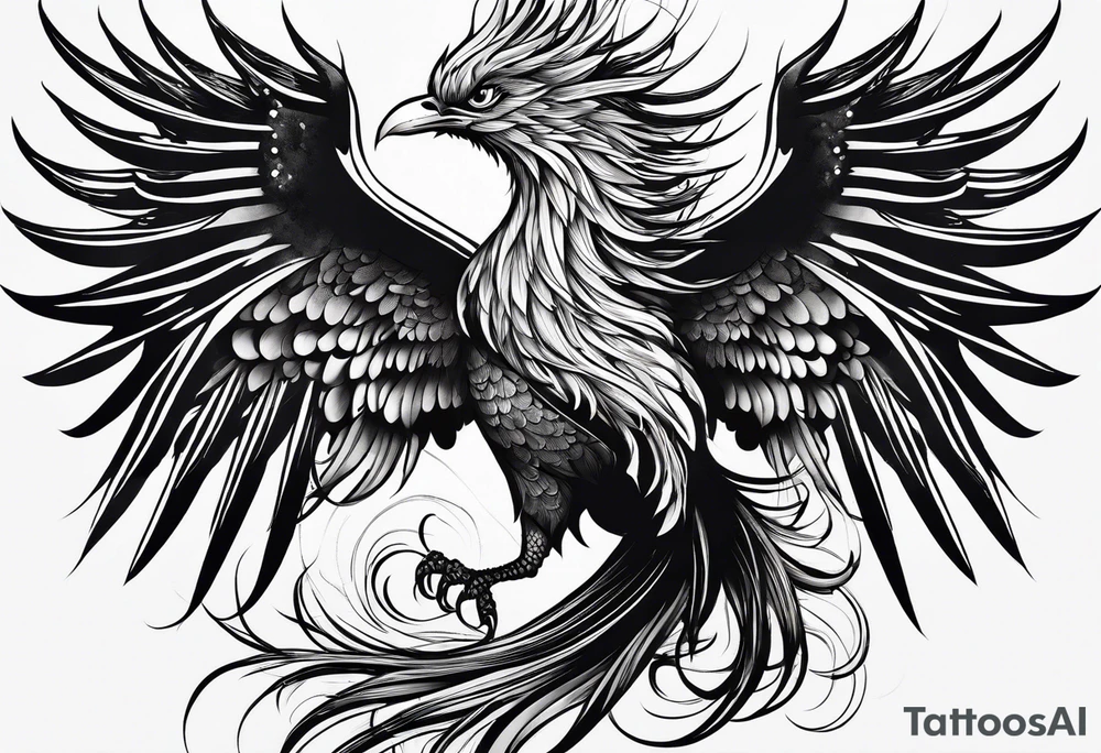 Asian phoenix with a long neck tattoo idea