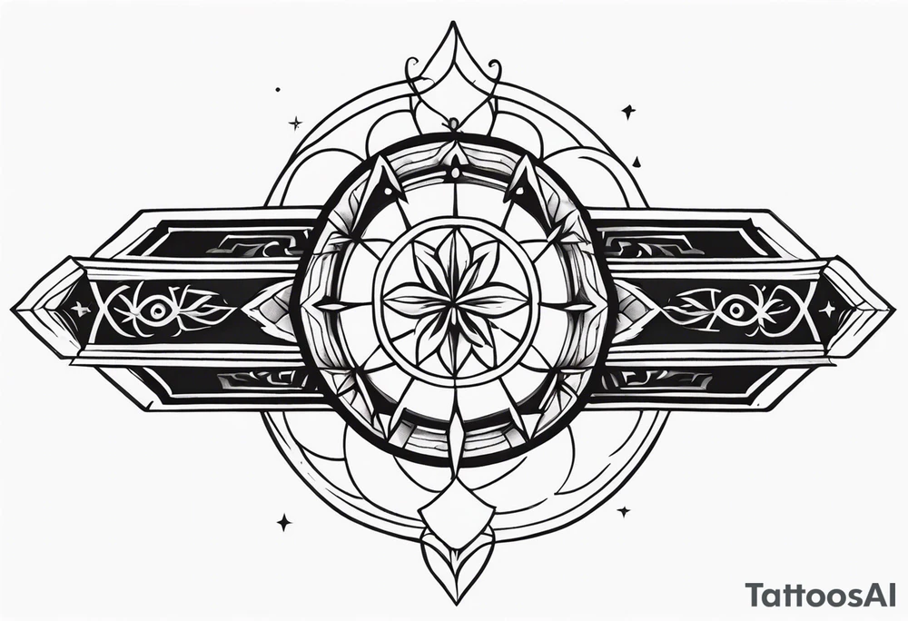 forearm band tattoo with spiritual elements tattoo idea forearm band tattoo with spiritual elements tattoo idea