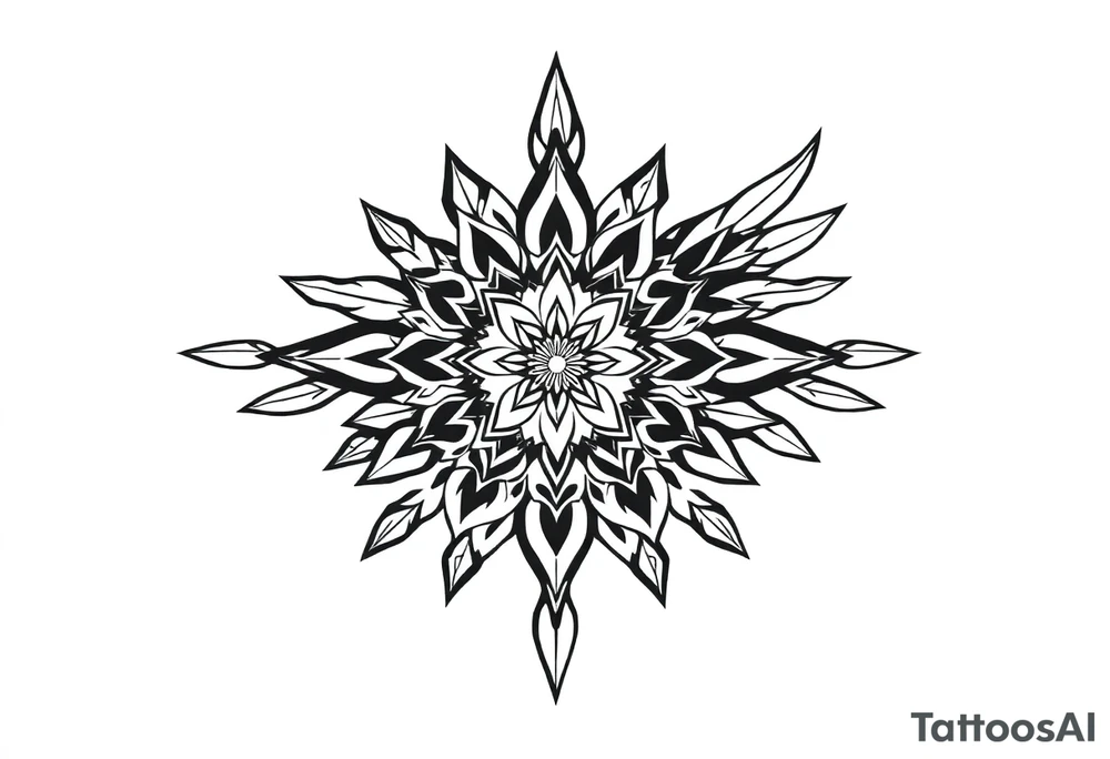 spiritual feather indian mandala shaman tattoo idea