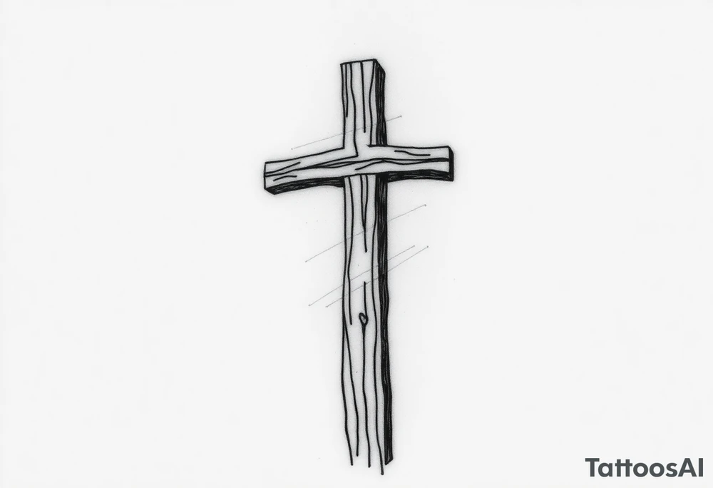 a wooden 12kv pole. Make the pole a cross that has a hidden resemblance to god. tattoo idea