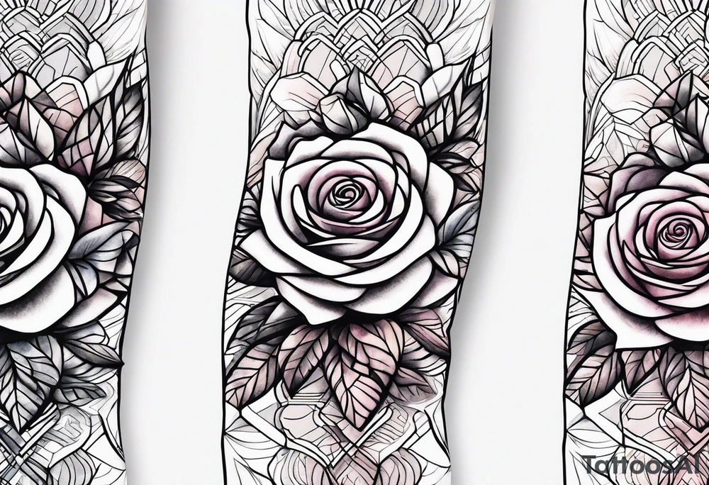 forearm tattoo, geometric rose, subtle, men, tattoo idea