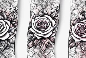 forearm tattoo, geometric rose, subtle, men, tattoo idea