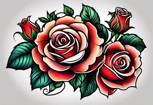 traditional rose tattoo idea