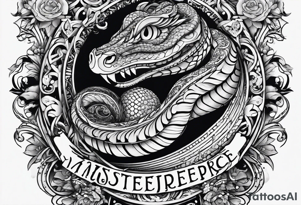 Schlange mit langen körper tattoo idea