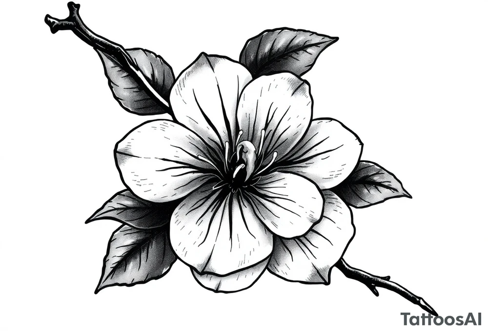 Cherry blossom with round petals tattoo idea
