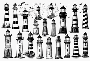 Rundown lighthouse spooky tattoo idea