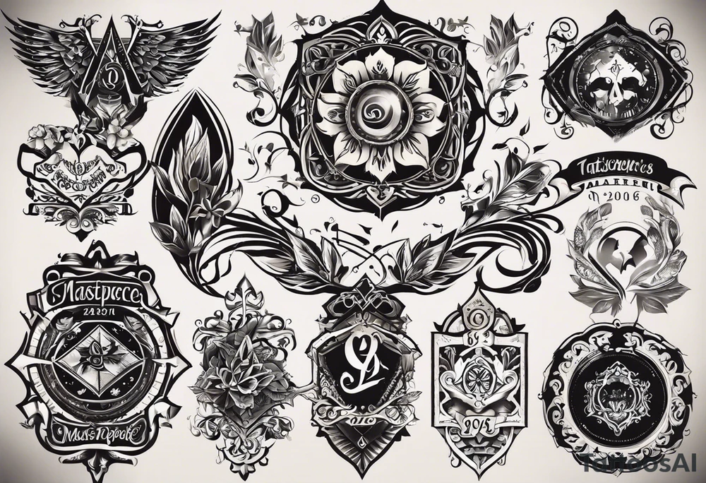 numbers combined- 08.15.1966, 07.17.1974, 03.03.1992, 02.11.2008 and 02.02.2006 tattoo idea
