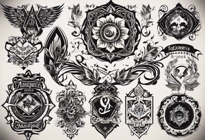 numbers combined- 08.15.1966, 07.17.1974, 03.03.1992, 02.11.2008 and 02.02.2006 tattoo idea