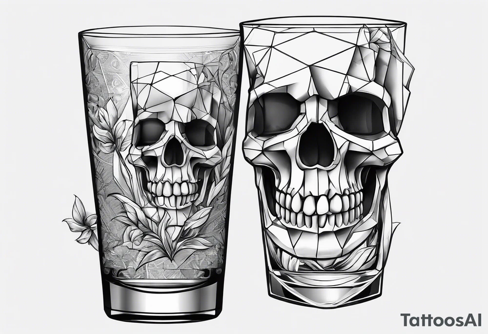 a skeleton hand bumping a glass tattoo idea