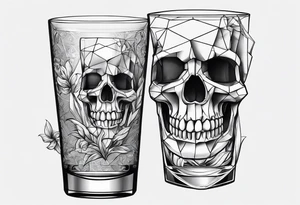 a skeleton hand bumping a glass tattoo idea