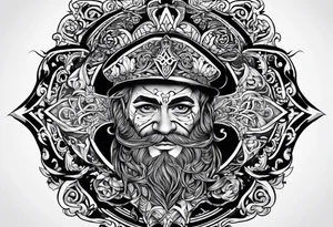 A full back piece based on the irish surname mcbride tattoo idea
