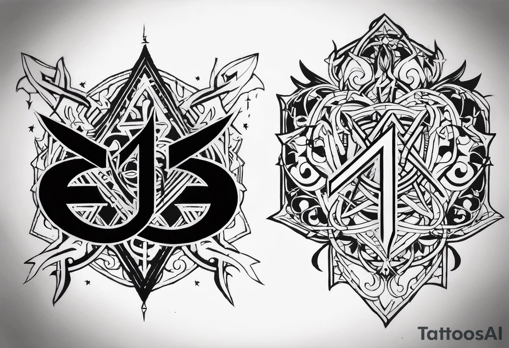3&1 band logo, this is my metal band, and I wanna tattoo on my shoulder with that logo tattoo idea