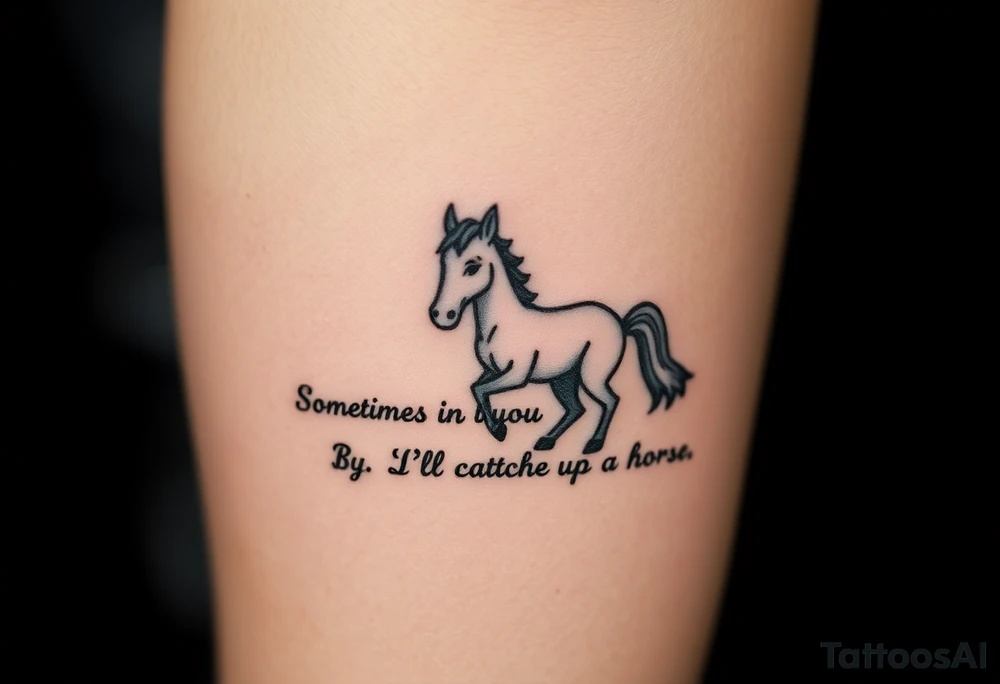 Tattoo based on the book the boy, the fox, the mole and the horse that says “sometimes i think you believe in more than I do said the boy.  You’ll catch up says the horse” tattoo idea