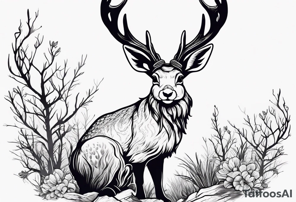jackalope 
silhouette tattoo idea
